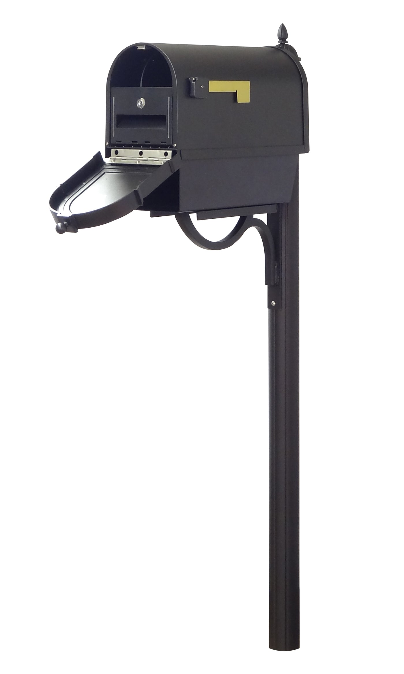 Berkshire Curbside Mailbox with Newspaper Tube, Locking Insert and Richland Mailbox Post