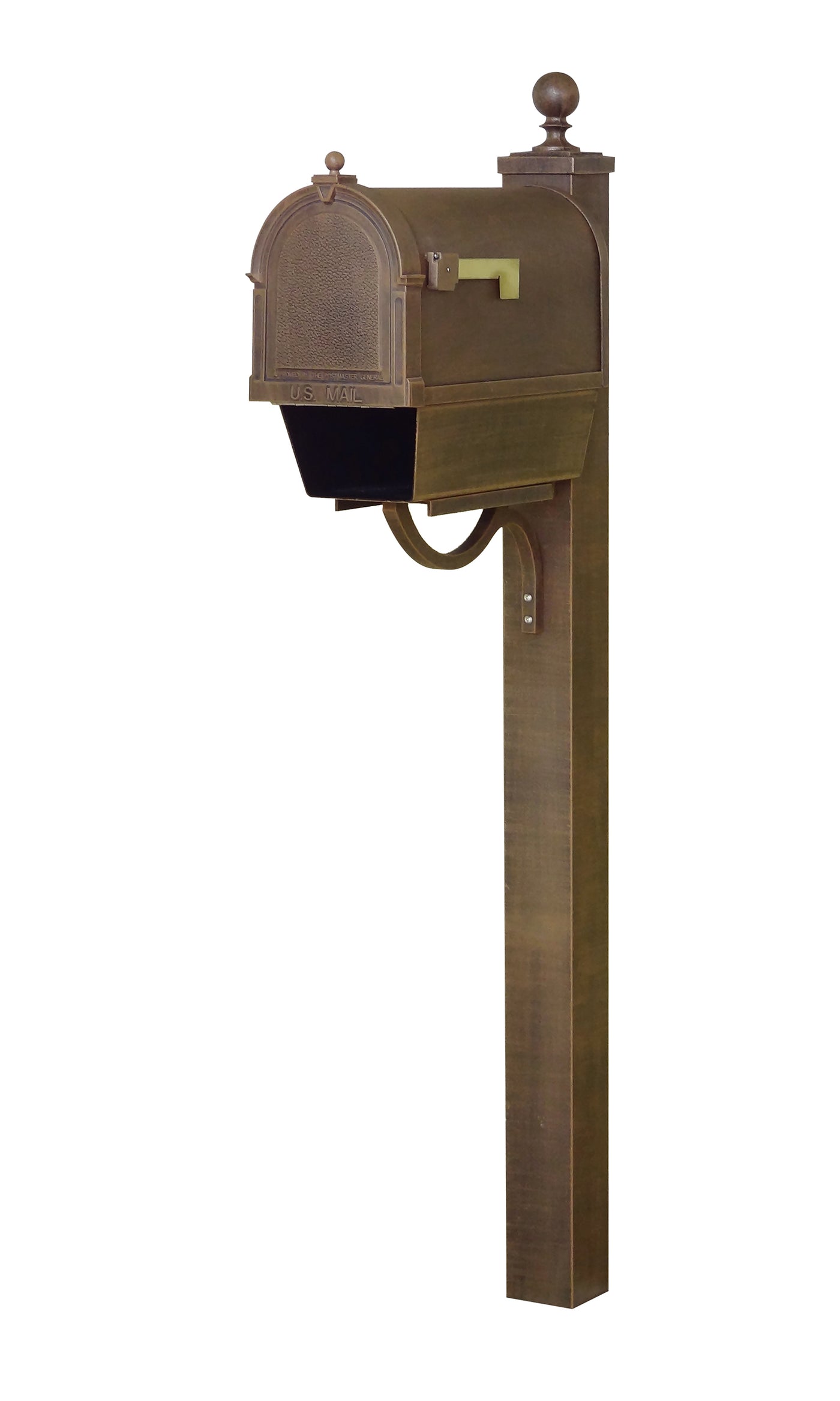 Berkshire Curbside Mailbox with Newspaper Tube and Springfield Mailbox Post