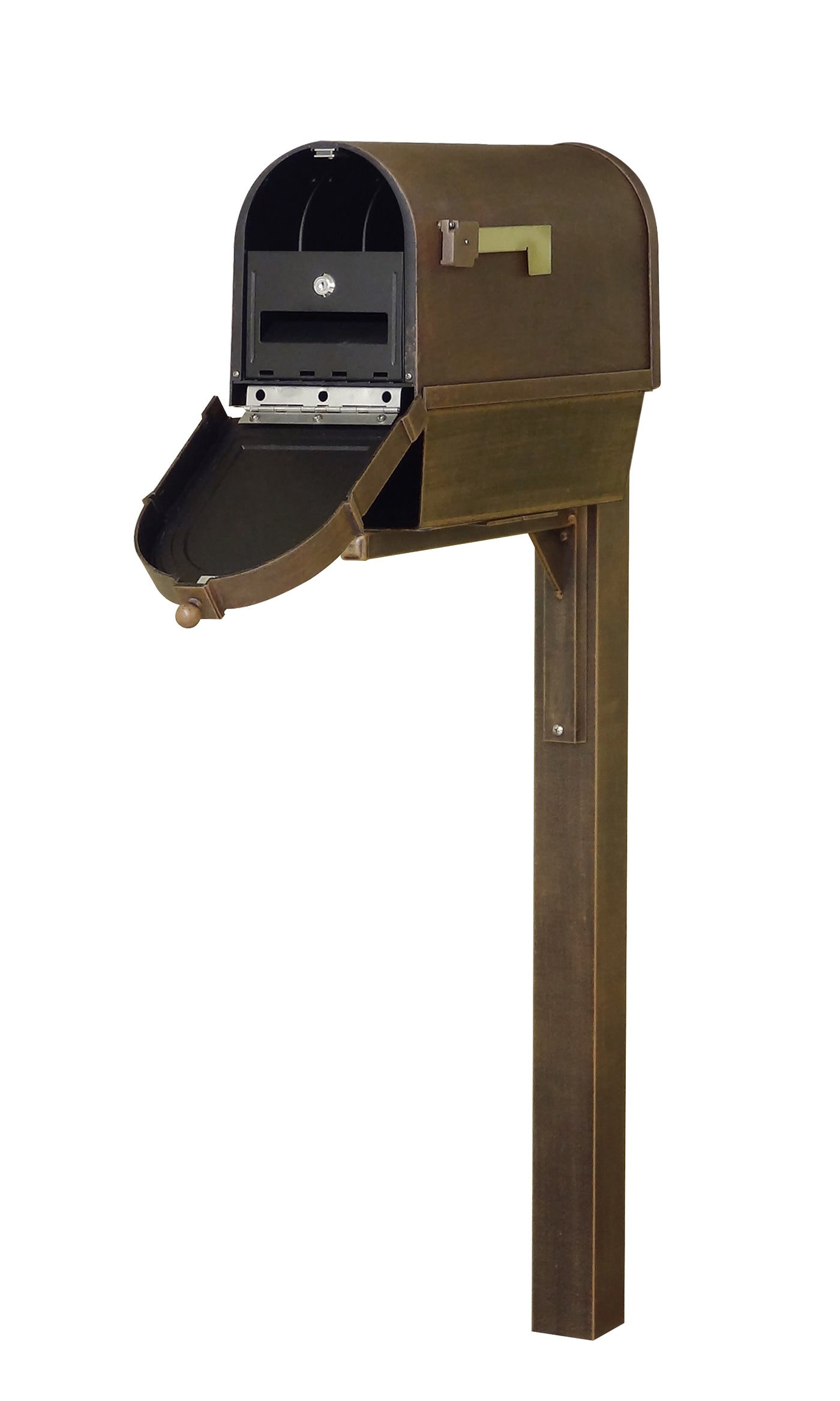 Berkshire Curbside Mailbox with Newspaper Tube, Locking Insert and Wellington Mailbox Post