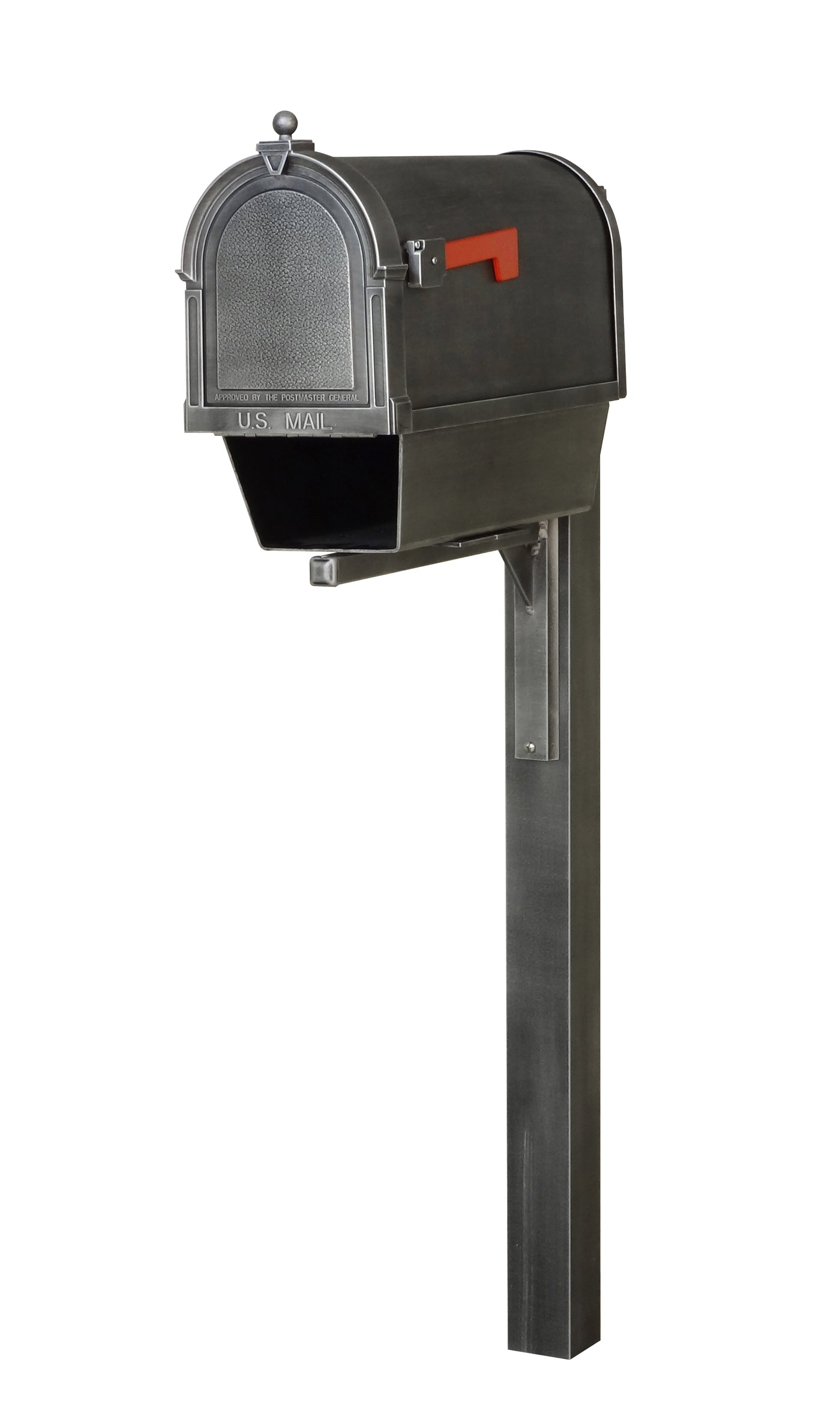Berkshire Curbside Mailbox with Newspaper Tube and Wellington Mailbox Post