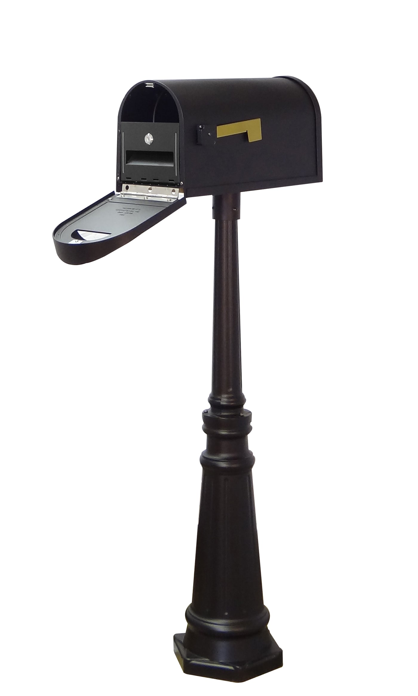 Classic Curbside Mailbox with Locking Insert and Tacoma Mailbox Post with Direct Burial Kit
