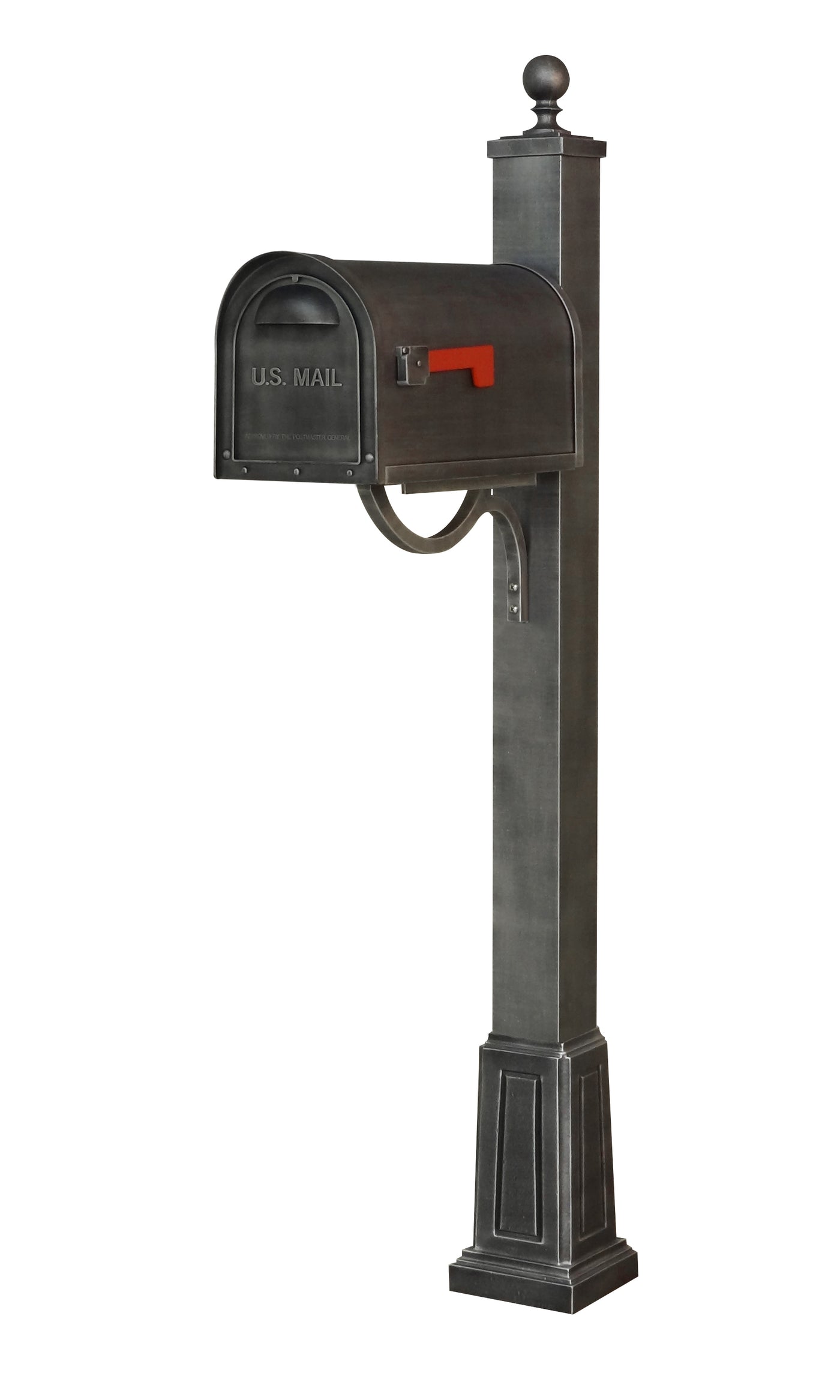 Classic Curbside Mailbox and Springfield Mailbox Post with Base