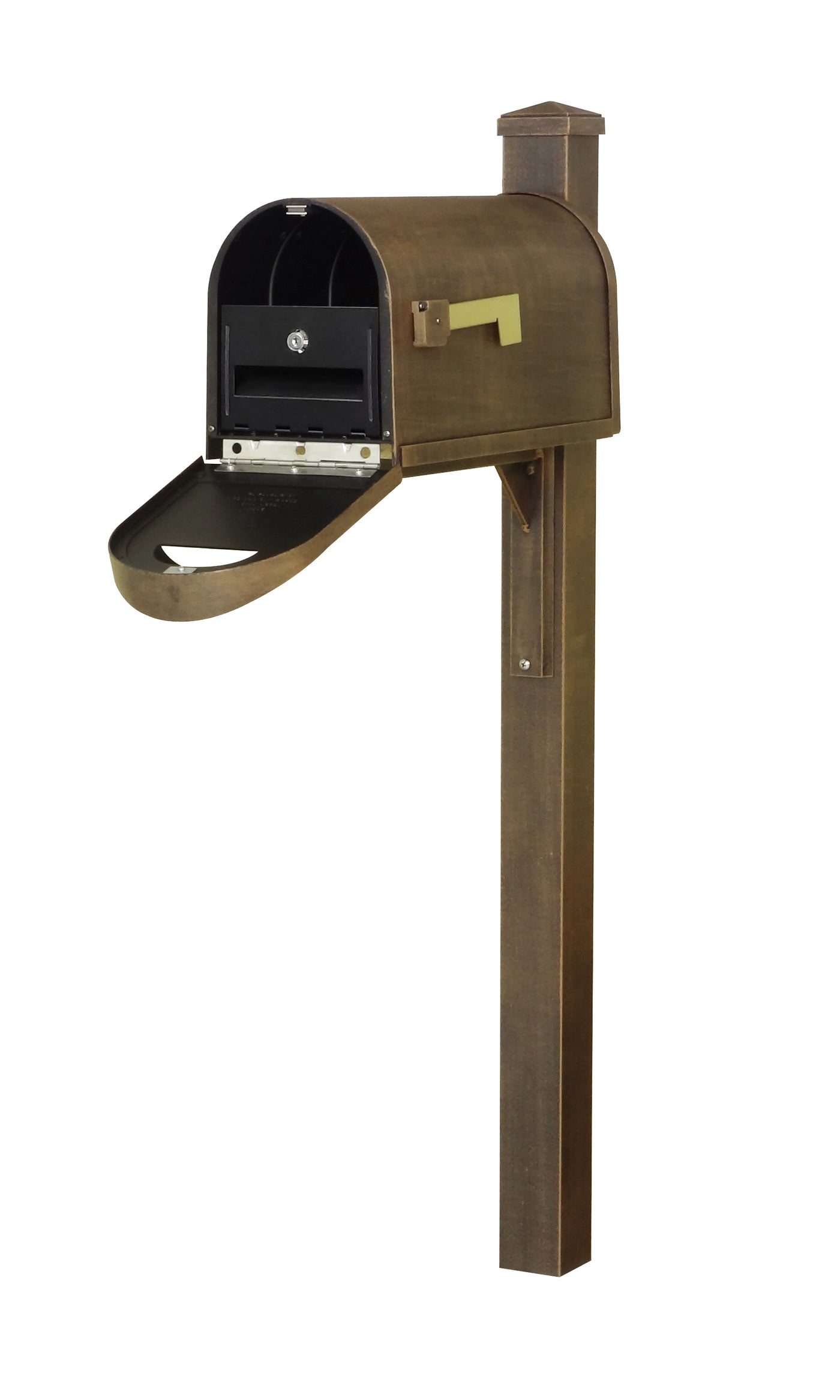 Classic Curbside Mailbox wtih Locking Insert and Wellington Direct Burial Mailbox Post Smooth