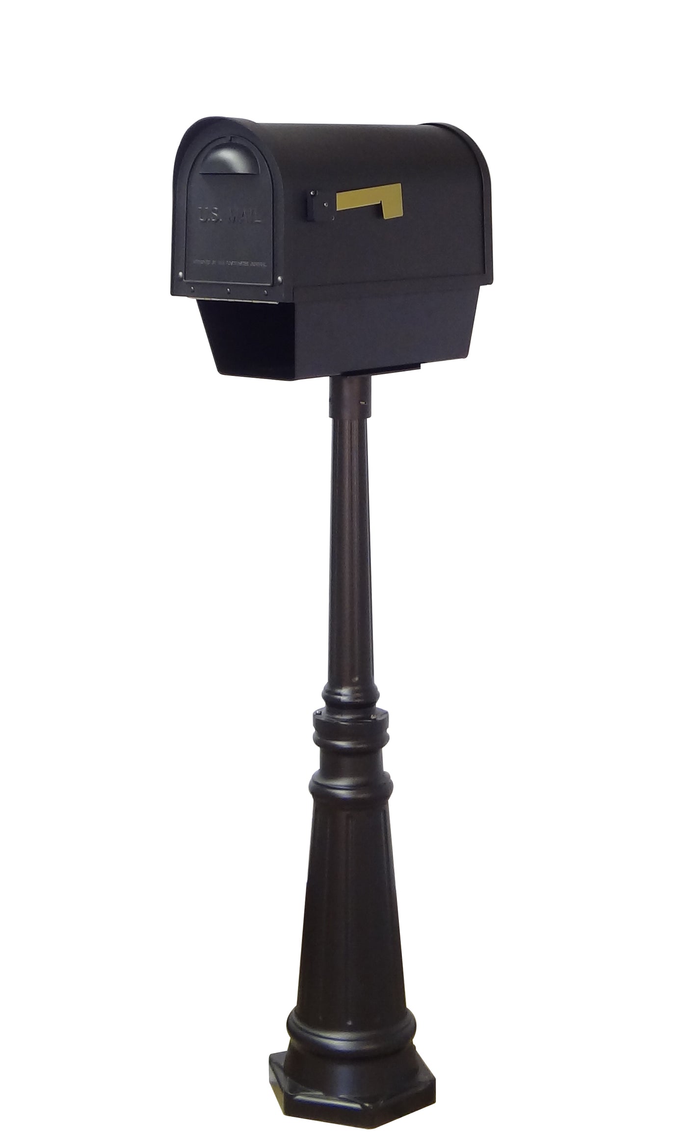 Classic Curbside Mailbox with Newspaper Tube and Tacoma Mailbox Post with Direct Burial Kit
