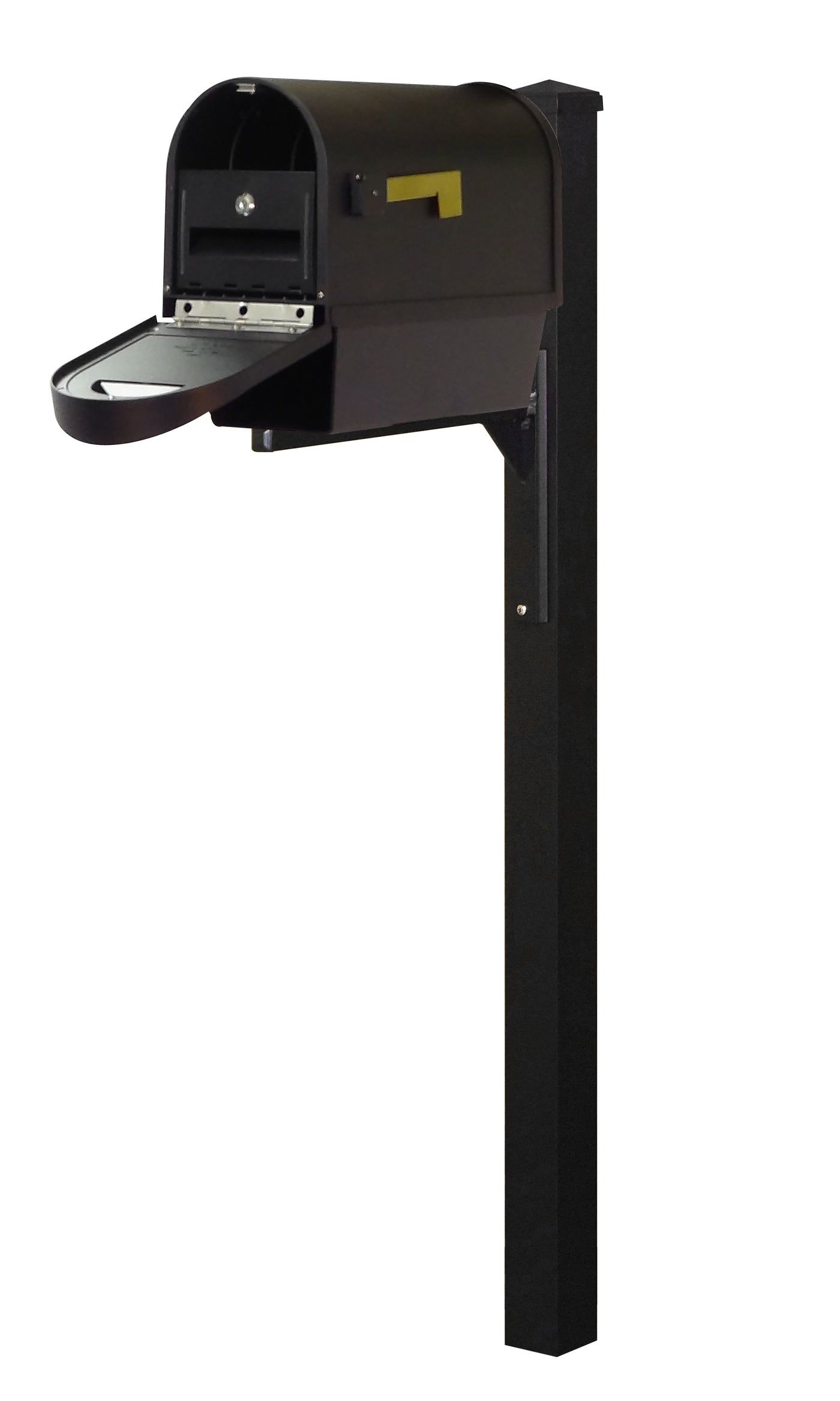 Classic Curbside Mailbox with Newspaper Tube, Locking Insert and Wellington Mailbox Post