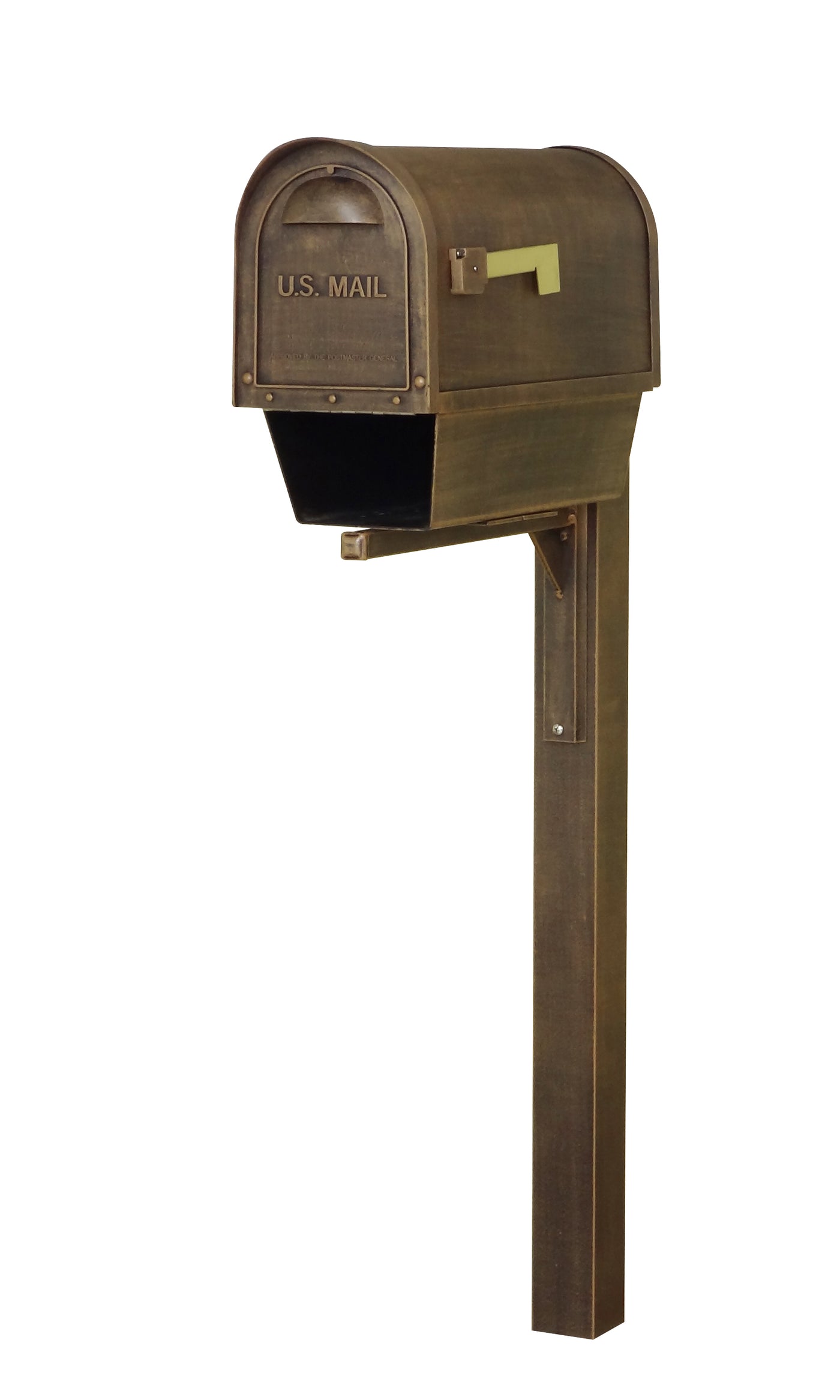 Classic Curbside Mailbox with Newspaper Tube and Wellington Mailbox Post