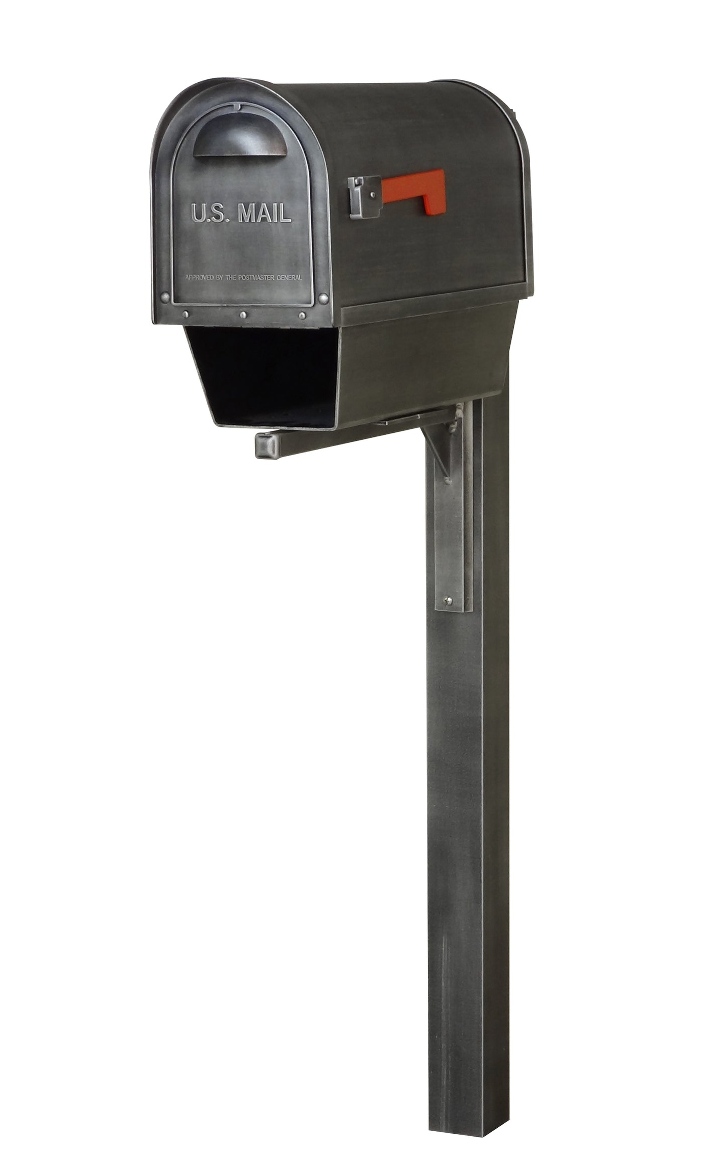 Classic Curbside Mailbox with Newspaper Tube and Wellington Mailbox Post