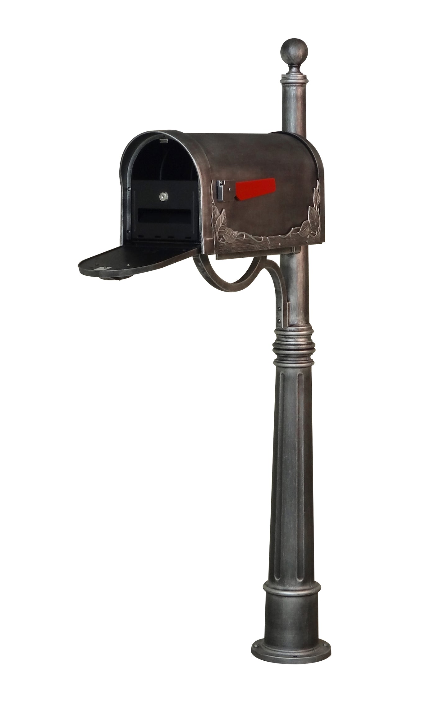 Floral Curbside Mailbox with Locking Insert and Ashland Mailbox Post