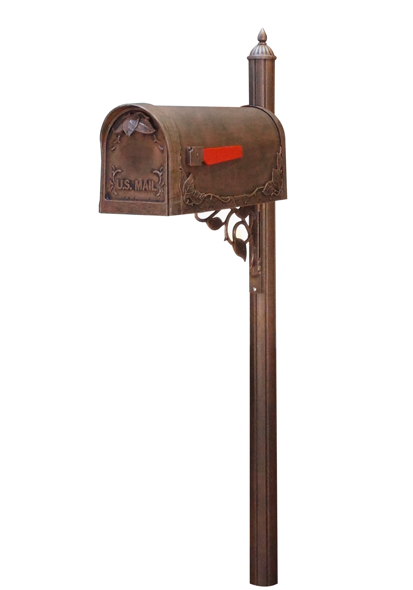 Floral Curbside Mailbox with Albion Mailbox Post