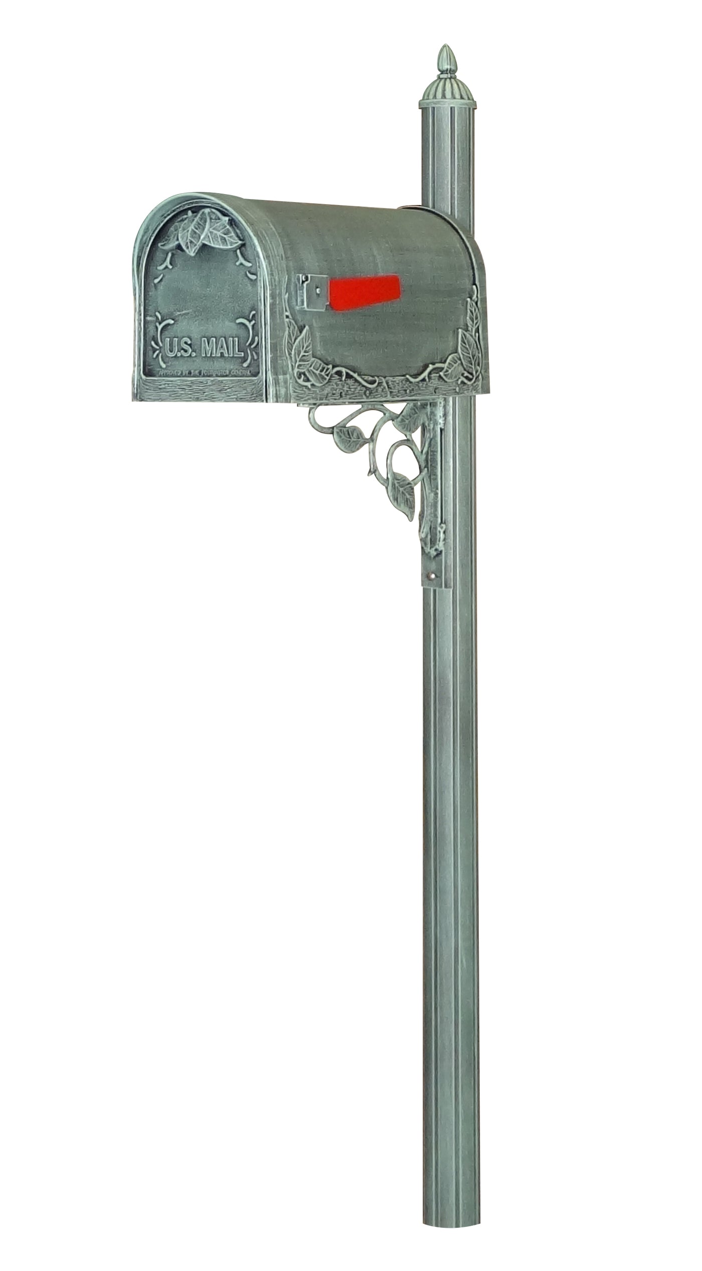 Floral Curbside Mailbox with Albion Mailbox Post