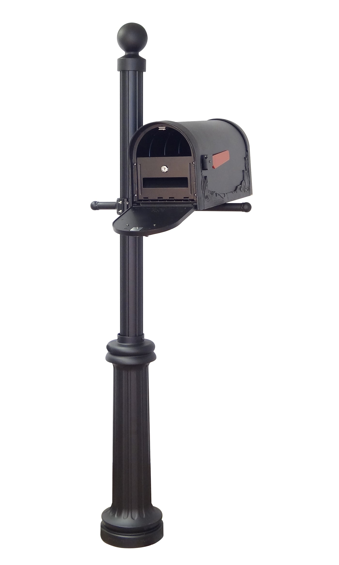 Floral Curbside Mailbox, Locking Insert and Fresno Mailbox Post
