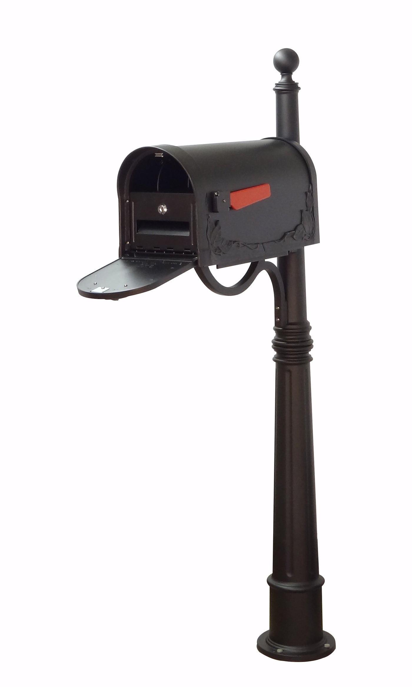 Floral Curbside Mailbox with Locking Insert and Ashland Mailbox Post