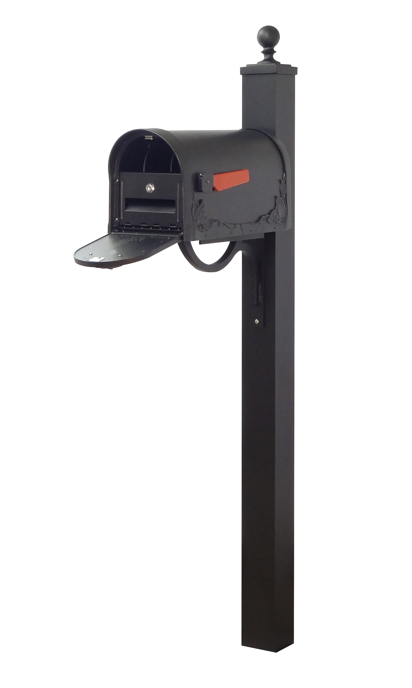 Floral Curbside Mailbox with Locking Insert and Springfield Mailbox Post