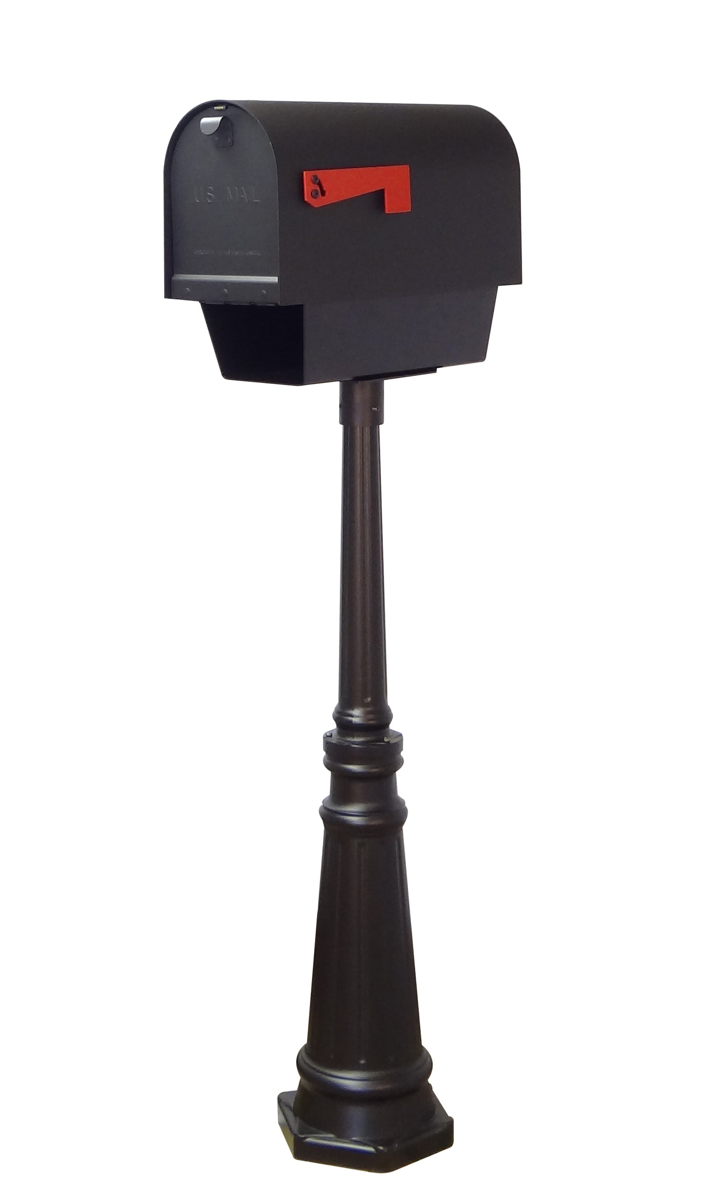 Titan Aluminum Curbside Mailbox with Newspaper Tube and Tacoma Mailbox Post