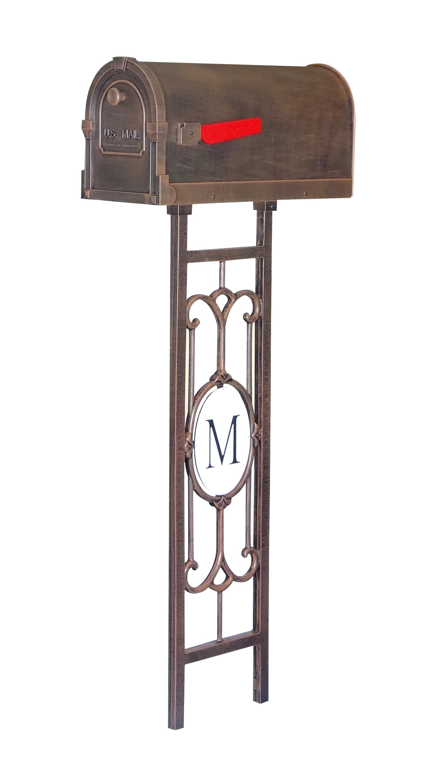 Savannah Curbside Mailbox with Monogram Mailbox Post
