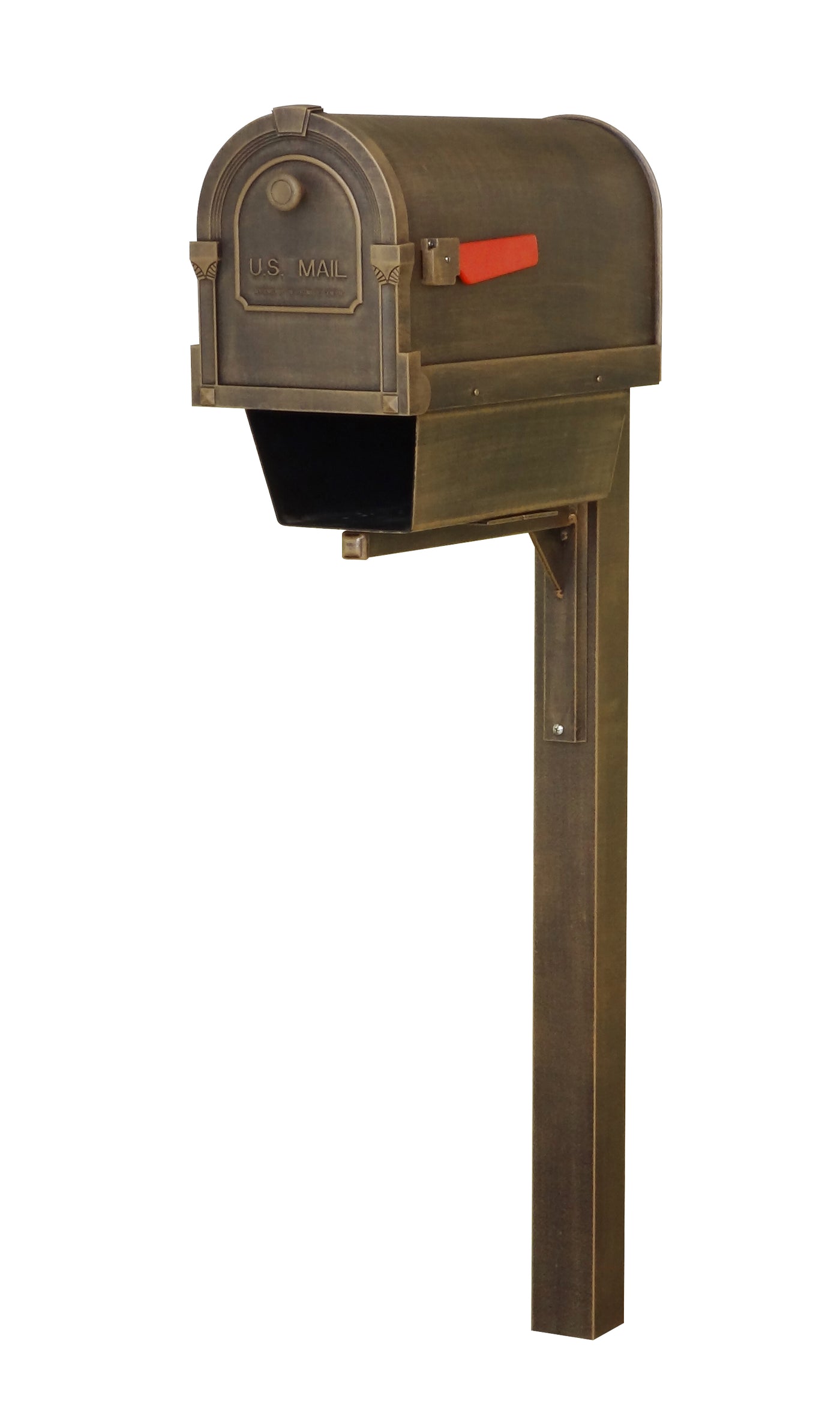 Savannah Curbside Mailbox with Newspaper Tube and Wellington Mailbox Post