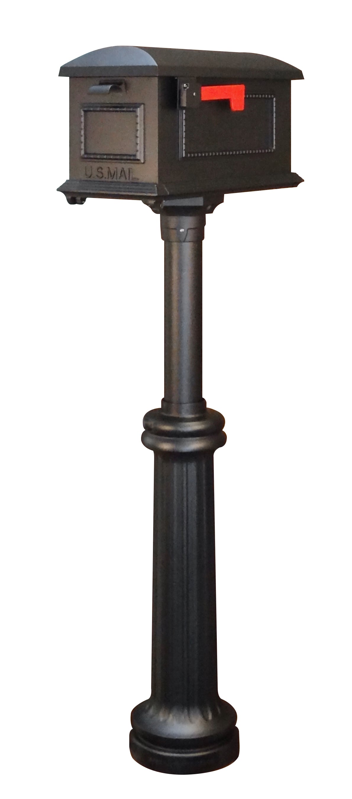 Traditional Curbside Mailbox and Bradford Direct Burial Top Mount Mailbox Post