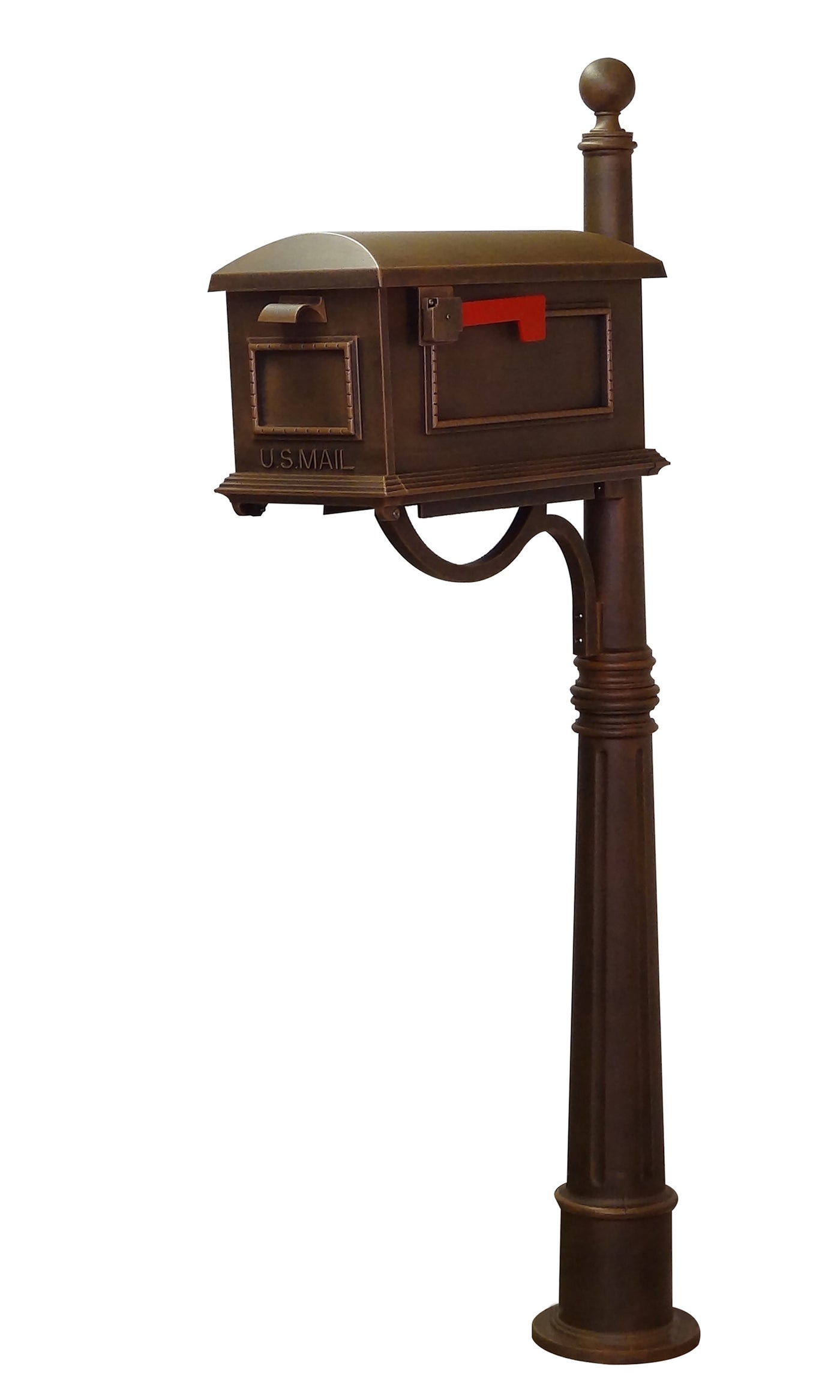 Traditional Curbside Mailbox and Ashland Decorative Aluminum Durable Post