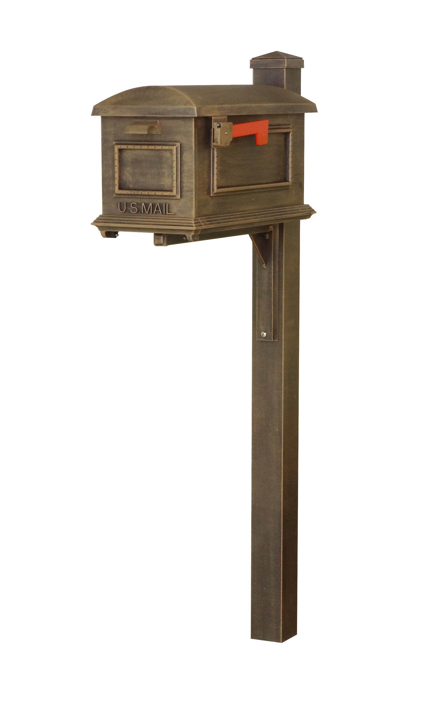 Traditional Curbside Mailbox with Wellington Mailbox Post