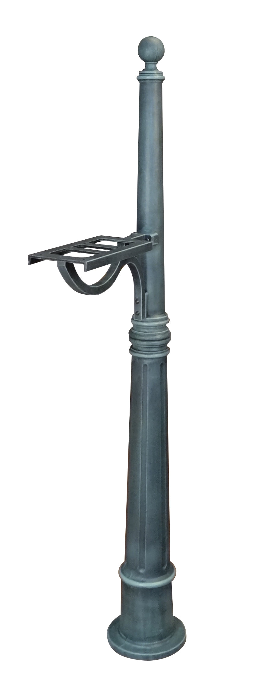 SPK-600-VG Ashland Decorative Aluminum Durable Mailbox Post with Ball Topper, Base and Mounting Bracket