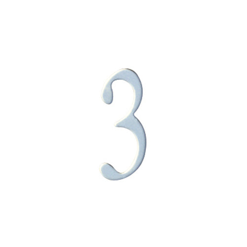 3 inch Stainless Steel Self Adhesive Address Number.  Number: 3
