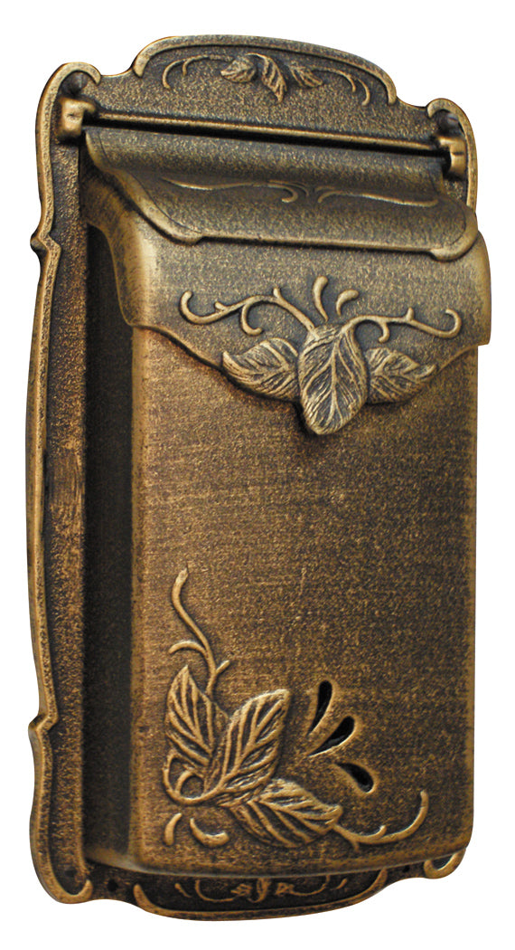 SVF-1001-BRZ Floral Vertical Mailbox Wall Mount Aluminum Detailed Decorative Flower
