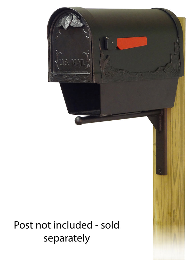 Floral Curbside Mailbox with Newspaper tube and Ashley front single mailbox mounting bracket