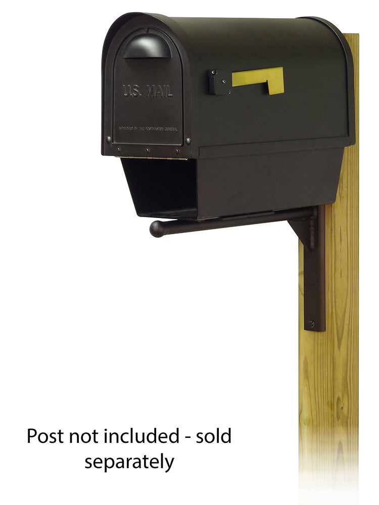 Classic Curbside Mailbox with Newspaper tube and Ashley front single mailbox mounting bracket
