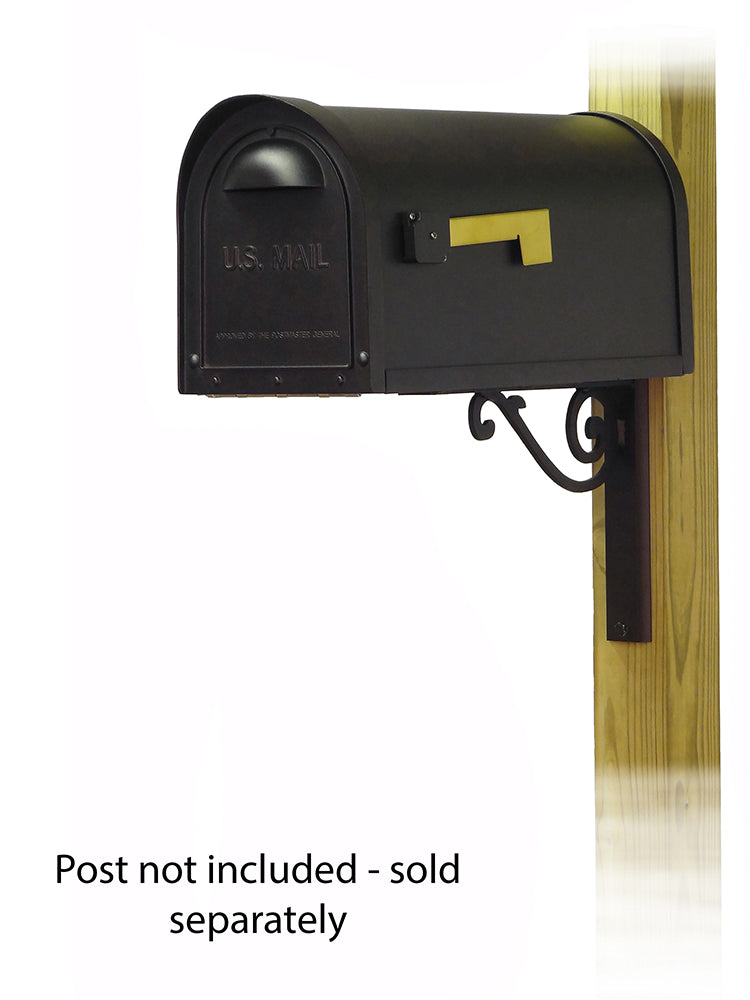 Classic Curbside Mailbox with Baldwin front single mailbox mounting bracket