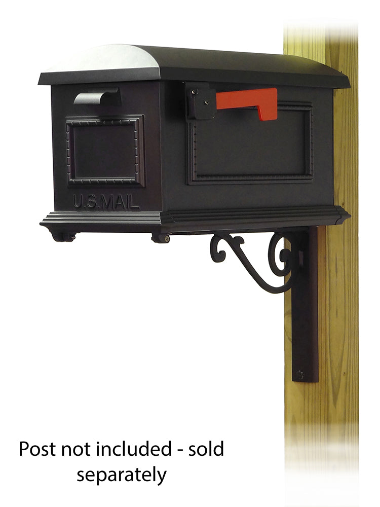 Traditional Curbside Mailbox with Baldwin front single mailbox mounting bracket