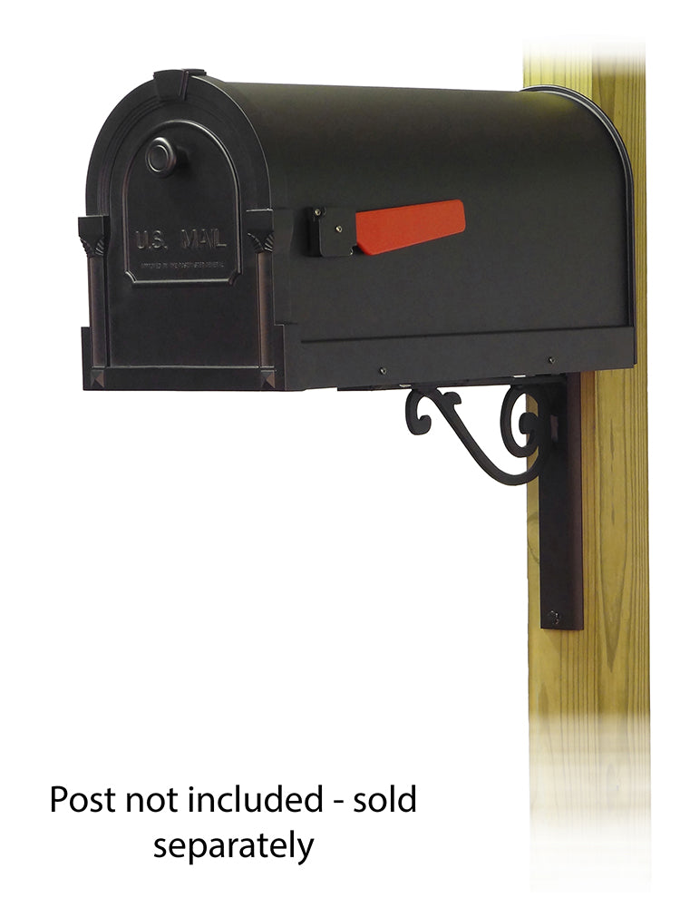 Savannah Curbside Mailbox with Baldwin front single mailbox mounting bracket