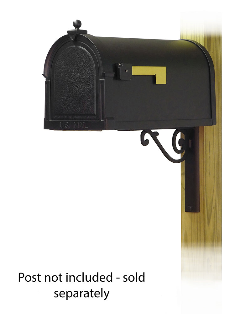 Berkshire Curbside Mailbox with Baldwin front single mailbox mounting bracket
