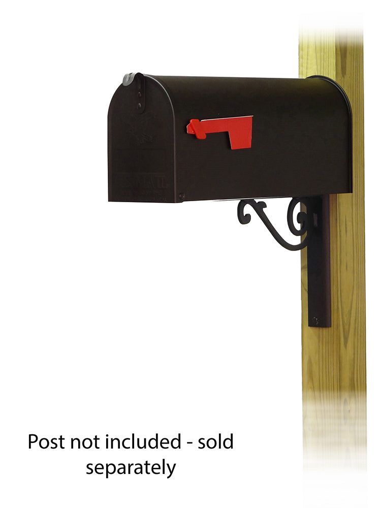 Standard Steel Curbside Mailbox with Baldwin front single mailbox mounting bracket