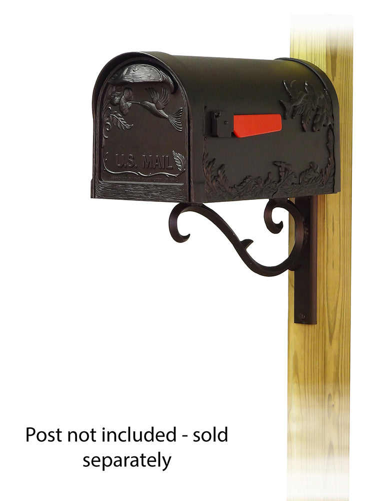 Hummingbird Curbside Mailbox with Sorrento front single mailbox mounting bracket
