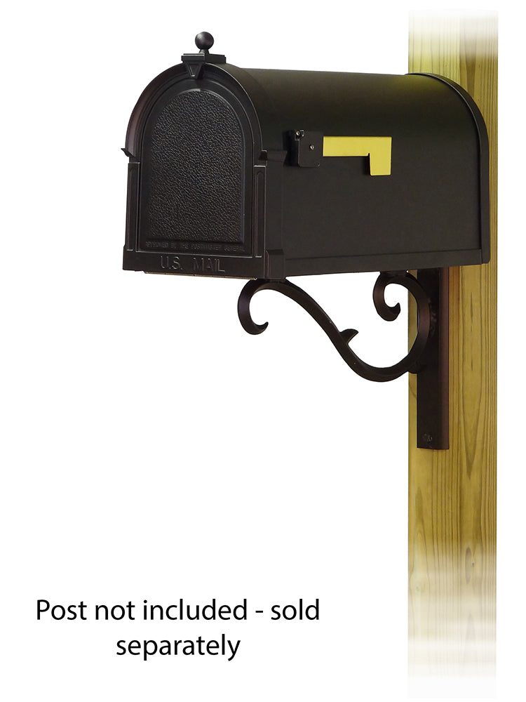 Berkshire Curbside Mailbox with Sorrento front single mailbox mounting bracket