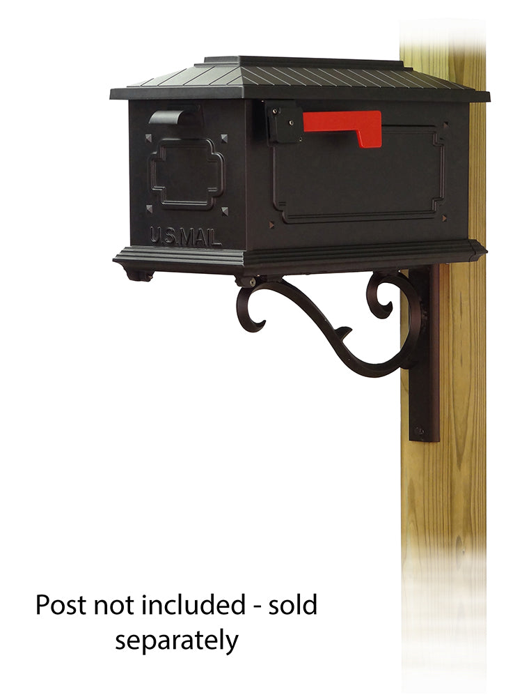 Kingston Curbside Mailbox with Sorrento front single mailbox mounting bracket